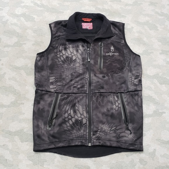 Kryptek Other - Kryptek Vest Mens Small Black Camo Hunting Full Zip Pockets Sleeveless Outdoors